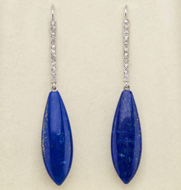 Lapis lazuli and diamond earrings