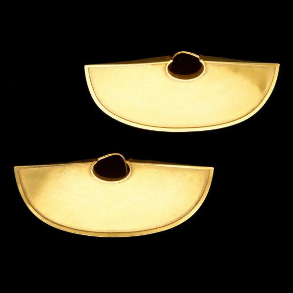 22ct gold half moon earrings, Makers Mark, Melbourne